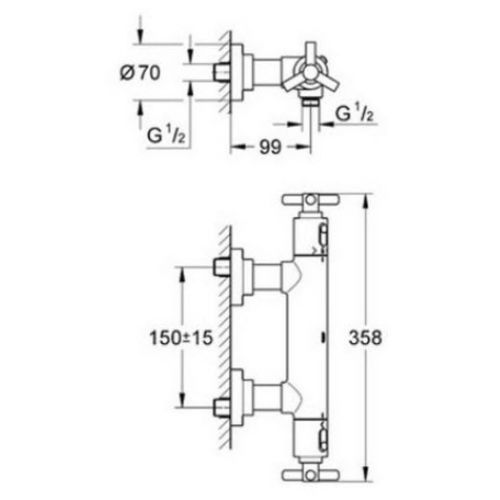 ΜΠΑΤΑΡΙΑ ΝΤΟΥΖΙΕΡΑΣ GROHE ATRIO CLASSIC YPSILON 34010 