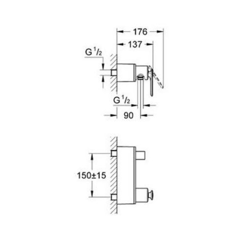 ΜΠΑΤΑΡΙΑ ΝΤΟΥΖΙΕΡΑΣ GROHE ONDUS VERIS 32197 