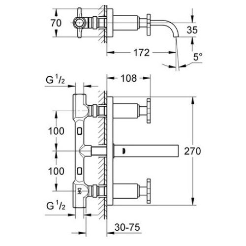  ΜΠΑΤΑΡΙΑ ΝΙΠΤΗΡΑ ΕΝΤΟΙΧΙΖΟΜΕΝΗ ΜΕ ΜΗΧΑΝΙΣΜΟ GROHE ALLURE 20190