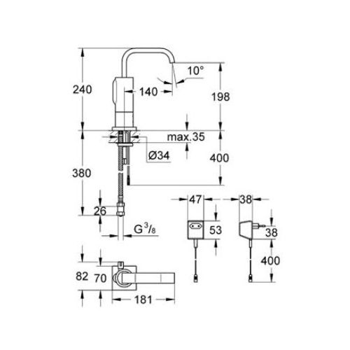 ΜΠΑΤΑΡΙΑ ΝΙΠΤΗΡΑ ΑΝΑΜΕΙΚΤΙΚΗ ΜΕ ΦΩΤΟΚΥTΤΑΡΟ GROHE ALLURE E 36098 