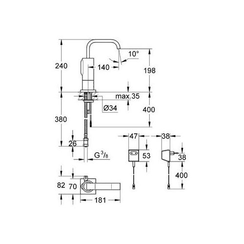  ΜΠΑΤΑΡΙΑ ΝΙΠΤΗΡΑ ΗΛΕΚΤΡΟΝΙΚΗ GROHE ALLURE E 36095