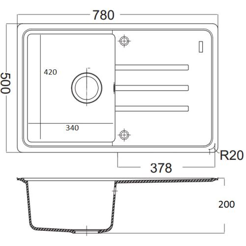 ΝΕΡΟΧΥΤΗΣ ΓΡΑΝΙΤΗ Carron Phoenix Debut 100 Cappuccino 78x50 cm