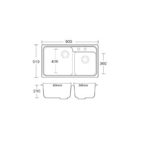 ΝΕΡΟΧΥΤΗΣ ΓΡΑΝΙΤΕΝΙΟΣ ΕΝΘΕΤΟΣ (90X51) CARRON DEBUT 205 