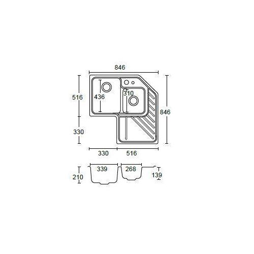ΝΕΡΟΧΥΤΗΣ ΓΡΑΝΙΤΕΝΙΟΣ ΕΝΘΕΤΟΣ (84,6Χ84,6) CARRON DEBUT 888 