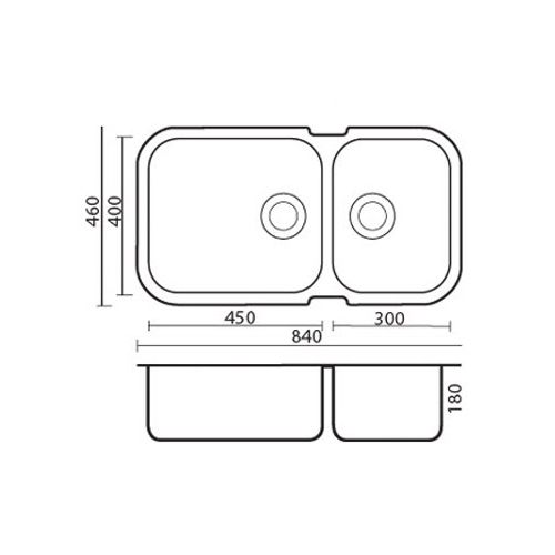 ΝΕΡΟΧΥΤΗΣ INOX ΛΕΙΟΣ ΥΠΟΚΑΘΗΜΕΝΟΣ (84x46) APELL 8435 