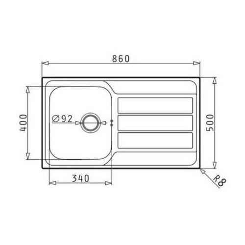 ΝΕΡΟΧΥΤΗΣ ΕΝΘΕΤΟΣ PYRAMIS Athena (86x50) 1B 1D Inox Σατινέ 86x50 cm