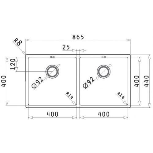 Νεροχύτης Inox Pyramis Astris 86.5x44 2b 