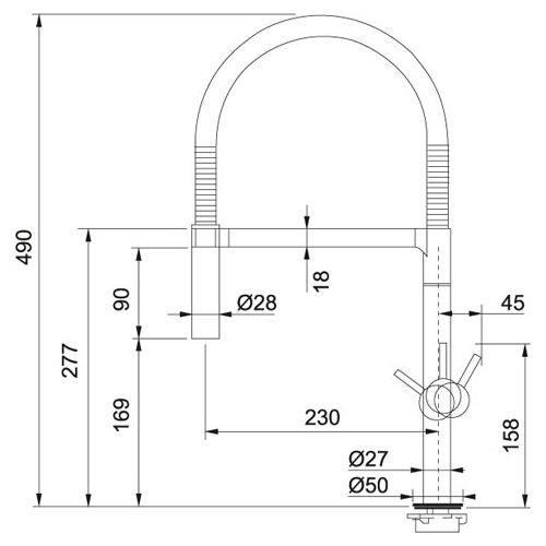 ΜΠΑΤΑΡΙΑ ΚΟΥΖΙΝΑΣ FRANKE Lounge Ντους Χρωμέ