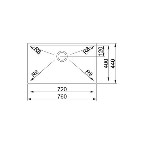 ΝΕΡΟΧΥΤΗΣ ΥΠΟΚΑΘΗΜΕΝΟΣ FRANKE Planar PEX 110-72 8MM 76x44 cm.