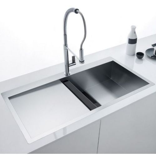 ΝΕΡΟΧΥΤΗΣ ΕΝΘΕΤΟΣ FILOTOP FRANKE Crystal Line-CLV 214 Μαύρο Κρύσταλλο Ποδιά Αριστερά 100x51,2 cm