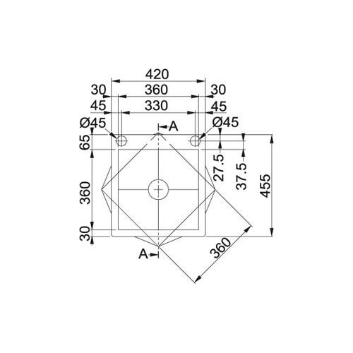 ΝΕΡΟΧΥΤΗΣ ΥΠΟΚΑΘΗΜΕΝΟΣ FRANKE Polyedro-PDX 110 42x45,5 cm.