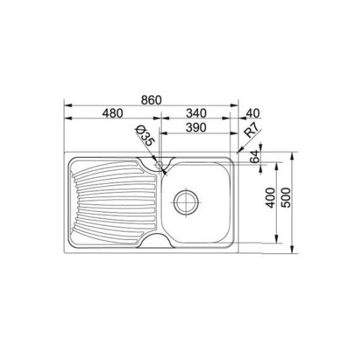 ΝΕΡΟΧΥΤΗΣ ΕΝΘΕΤΟΣ FRANKE Alfa 3 ½¨-AFX 611-86 Inox Λείος 86x50 cm.