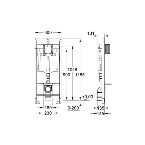 ΚΑΖΑΝΑΚΙ  ΕΝΤΟΙΧΙΖΟΜΕΝΟ  GROHE Rapid SL  38528001 ΜΕ ΣΥΣΤΗΜΑ ΕΝΤΟΙΧΙΣΜΟΥ 
