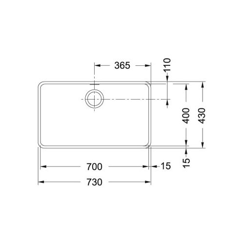 ΝΕΡΟΧΥΤΗΣ ΥΠΟΚΑΘΗΜΕΝΟΣ FRANKE Kubus KBX 110 70 73x43 cm