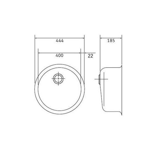 ΝΕΡΟΧΥΤΗΣ ΓΡΑΝΙΤΗ ΕΝΘΕΤΗ ΓΟΥΡΝΑ FRANKE  ROG Metallic Grafite ∅ 44,4 cm.