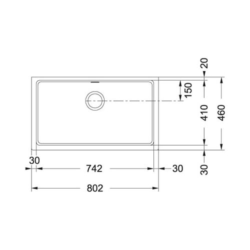 ΝΕΡΟΧΥΤΗΣ ΓΡΑΝΙΤΗ ΥΠΟΚΑΘΗΜΕΝΟΣ ΓΟΥΡΝΑ FRANKE  Kubus KBG 110-70 Oyster  80,2x46 cm