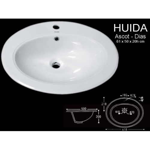 ΝΙΠΤΗΡΑΣ ΕΝΘΕΤΟΣ HUIDA  ASCOT - DIAS HD16 61x50x20 cm