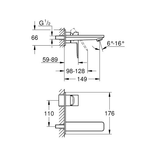 ΜΠΑΤΑΡΙΑ ΝΙΠΤΗΡΑ ΕΝΤΟΙΧΙΣΜΟΥ M-Size GROHE LINEARE 19409001 Chrome 