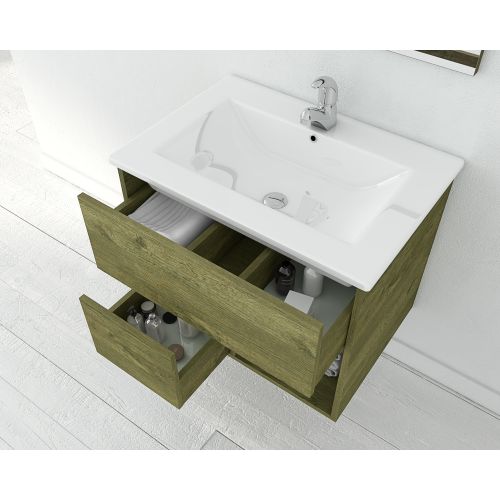 ΕΠΙΠΛΟ ΜΠΑΝΙΟΥ Set Drop SORRENTO 65 Natural Wood-2 Finish 65cm