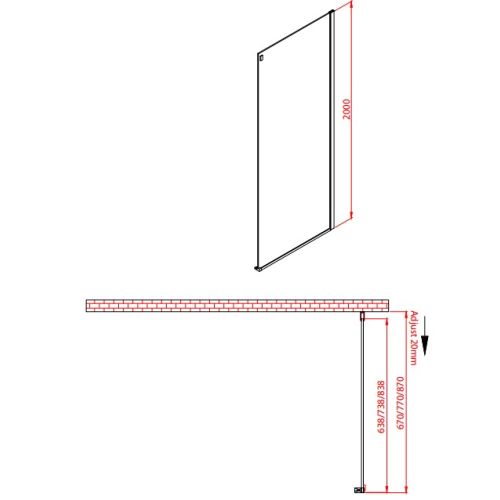 ΣΤΑΘΕΡΟ ΠΛΑΪΝΟ ΚΑΜΠΙΝΑΣ ΝΤΟΥΖΙΕΡΑΣ Devon SIDE PANEL ASP 80