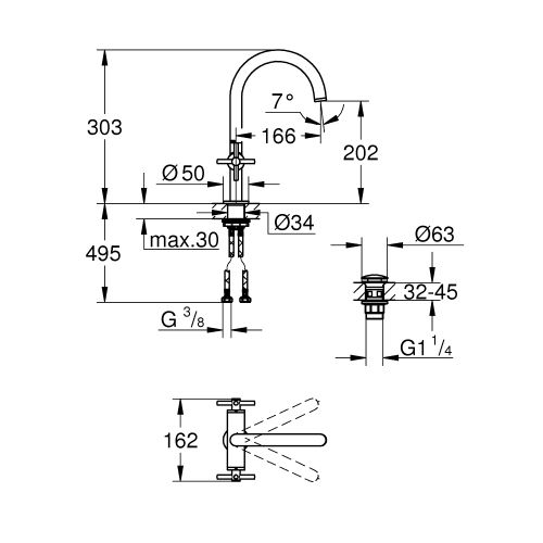 ΜΠΑΤΑΡΙΑ ΝΙΠΤΗΡΑ L-Size GROHE ATRIO 21019003 Chrome