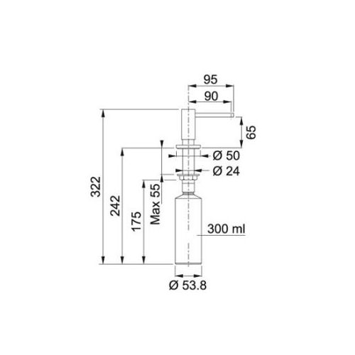 DISPENSER ΥΓΡΟΥ ΣΑΠΟΥΝΙΟΥ FRANKE PLANAR SQUARED Χρωμέ