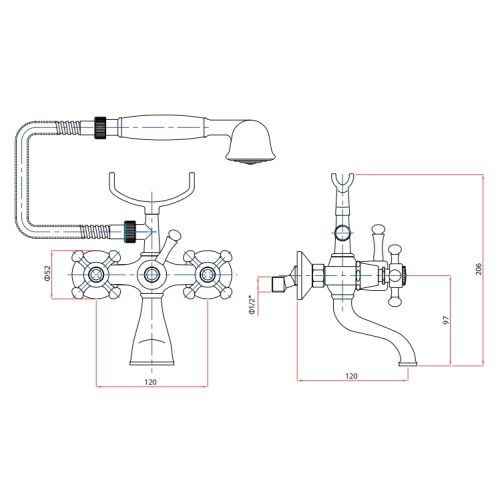 ΜΠΑΤΑΡΙΑ ΛΟΥΤΡΟΥ ΠΛΗΡΕΣ ΣΕΤ Bugnatese LADY 900 Χρωμέ
