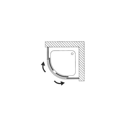 ΚΑΜΠΙΝΑ ΝΤΟΥΖΙΕΡΑΣ 90x90x175 cm. ΗΜΙΚΥΚΛΙΚΗ AQUATIS K 081 A