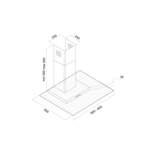 AIRTECH CARISMA 90CM , INOX ΚΑΙ ΜΑΥΡΟ ΚΡΥΣΤΑΛΛΟ SECURIT - ΑΠΟΡΡΟΦΗΤΗΡΑΣ ΕΠΙΤΟΙΧΟΣ