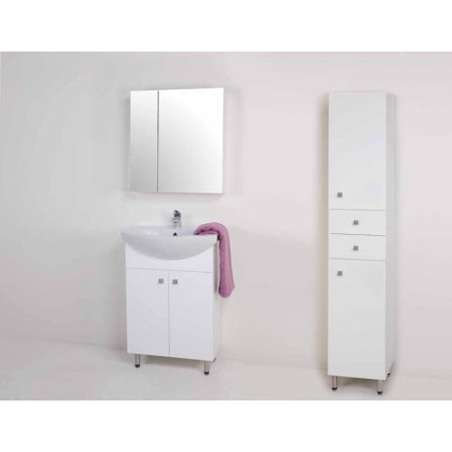 ΕΠΙΠΛΟ ΜΠΑΝΙΟΥ ΜΕ ΚΑΘΡΕΠΤΗ ΝΤΟΥΛΑΠΙ COLOSSEUM bath ALPIS 8461 White 65 cm