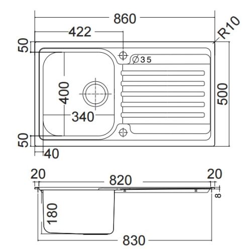 ΝΕΡΟΧΥΤΗΣ ΕΝΘΕΤΟΣ APELL VENEZIA 8300 Λείος 86x50 cm