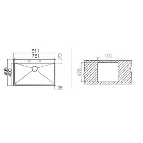 ΝΕΡΟΧΥΤΗΣ ΕΝΘΕΤΟΣ  EXCEL AS 248 Λείος 81,1x49,5 cm