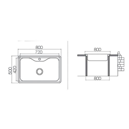 ΝΕΡΟΧΥΤΗΣ ΕΝΘΕΤΟΣ EXCEL AS 65 Λείος 80x50 cm