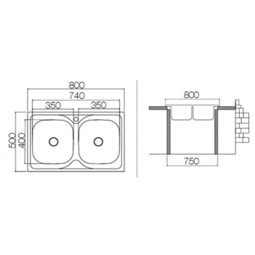 ΝΕΡΟΧΥΤΗΣ ΕΝΘΕΤΟΣ EXCEL AS 13 Λείος 80x50 cm