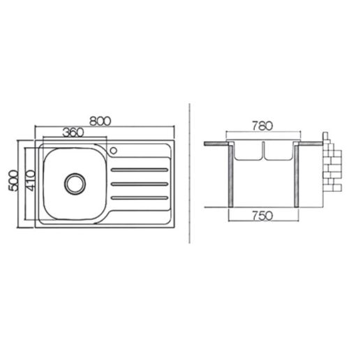 ΝΕΡΟΧΥΤΗΣ ΕΝΘΕΤΟΣ EXCEL AS 11 Λείος 80x50 cm