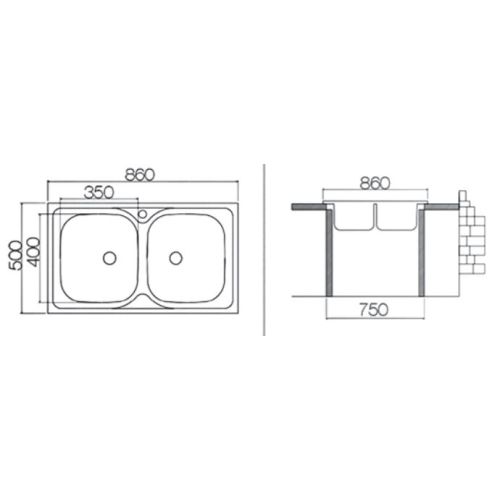 ΝΕΡΟΧΥΤΗΣ ΕΝΘΕΤΟΣ EXCEL AS 90 Λείος 86x50 cm