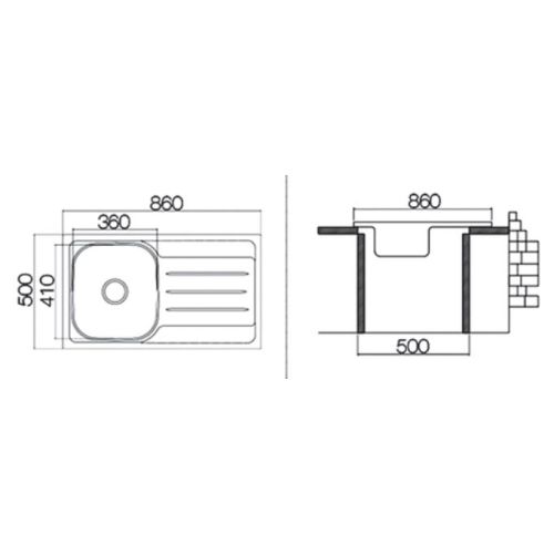 ΝΕΡΟΧΥΤΗΣ ΕΝΘΕΤΟΣ EXCEL AS 89 Λείος 86x50 cm
