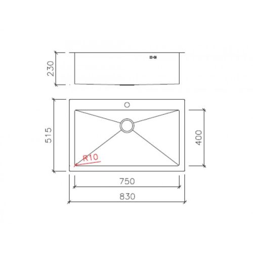 ΝΕΡΟΧΥΤΗΣ ΕΝΘΕΤΟΣ MACART StaR/10 N-100 Inox Λείος 83x51,5 cm