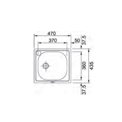 ΝΕΡΟΧΥΤΗΣ ΕΝΘΕΤΟΣ EURODOMO Easy 610 Inox Λείος 47x43,5 cm  by FRANKE
