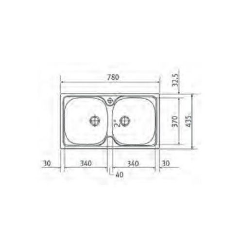 ΝΕΡΟΧΥΤΗΣ ΕΝΘΕΤΟΣ EURODOMO Cin 620 Inox Λείος 78x43,5 cm by FRANKE