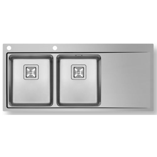 ΝΕΡΟΧΥΤΗΣ ΕΝΘΕΤΟΣ PYRAMIS Olynthos 116x52 cm 2B 1D LH Inox Βουρτσισμένο ποδιά Δεξιά