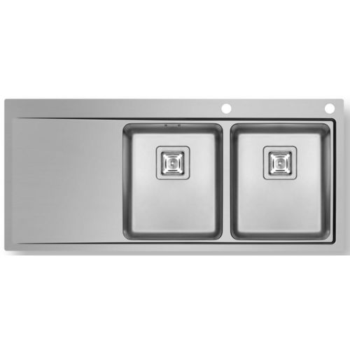 ΝΕΡΟΧΥΤΗΣ ΕΝΘΕΤΟΣ PYRAMIS Olynthos 116x52 cm 2B 1D RH Inox Βουρτσισμένο  ποδιά Αριστερά