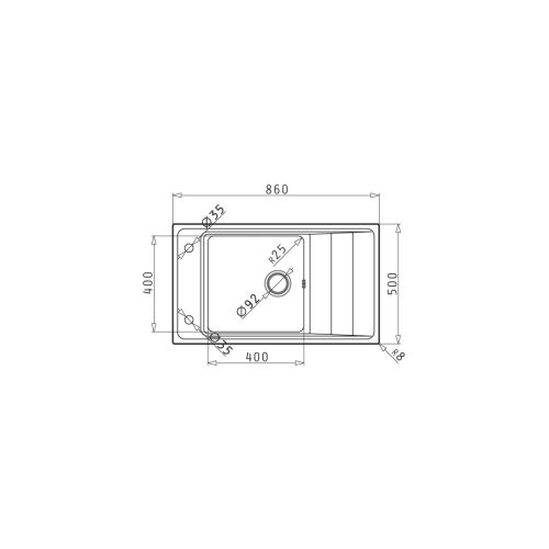 ΝΕΡΟΧΥΤΗΣ ΕΝΘΕΤΟΣ PYRAMIS Studio 1B 1D REV Inox Λείο 86x50 cm