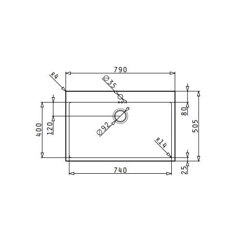 ΝΕΡΟΧΥΤΗΣ ΕΝΘΕΤΟΣ PYRAMIS Istros 79x50,5 cm 1B Inox Βουρτσισμένο