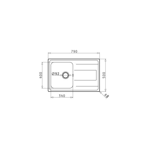 ΝΕΡΟΧΥΤΗΣ ΕΝΘΕΤΟΣ PYRAMIS Alea 79x50 1B 1D Inox Σαγρέ 79x50 cm