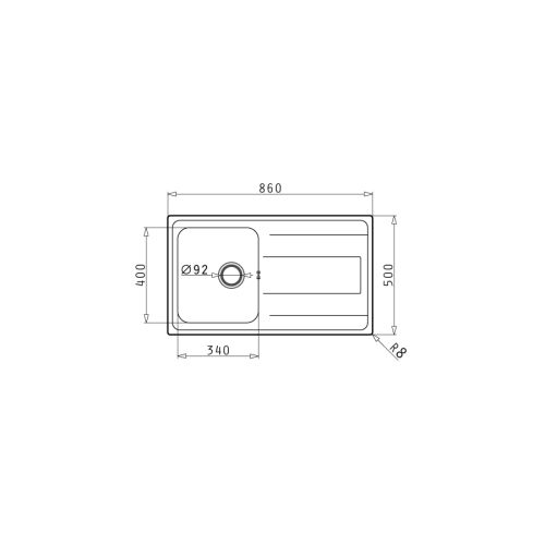 ΝΕΡΟΧΥΤΗΣ ΕΝΘΕΤΟΣ PYRAMIS Alea 86x50 1B 1D Inox Σαγρέ 86x50 cm