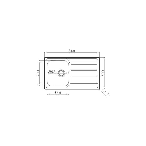 ΝΕΡΟΧΥΤΗΣ ΕΝΘΕΤΟΣ PYRAMIS Athena (86x50) 1B 1D Inox Σαγρέ 86x50 cm