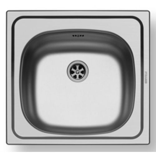 ΝΕΡΟΧΥΤΗΣ ΕΝΘΕΤΟΣ PYRAMIS Basic E 33 (46,5x43,5) Inox Σατινέ 46,5x43,5 cm