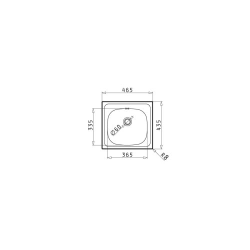 ΝΕΡΟΧΥΤΗΣ ΕΝΘΕΤΟΣ PYRAMIS Basic E 33 (46,5x43,5) Inox Σατινέ 46,5x43,5 cm