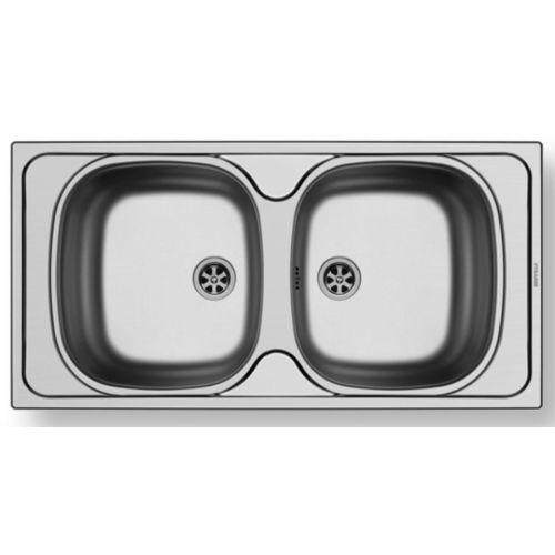 ΝΕΡΟΧΥΤΗΣ ΕΝΘΕΤΟΣ PYRAMIS Basic E 33 / 33 (86x43,5) Inox Σατινέ 86x43,5 cm